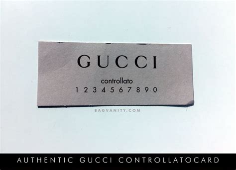 gucci controllato cards|Gucci authentication card.